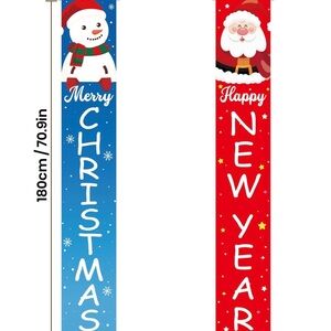Amazon Festive Snowman and Santa Wall Art - Red and Blue
